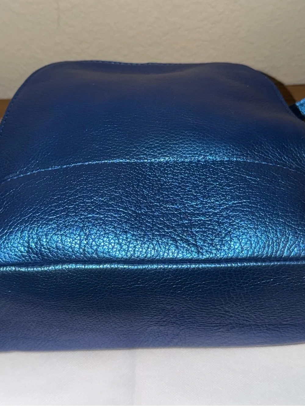 NWT Portland Leather convertible backpack Rue Comet Blue Metallic